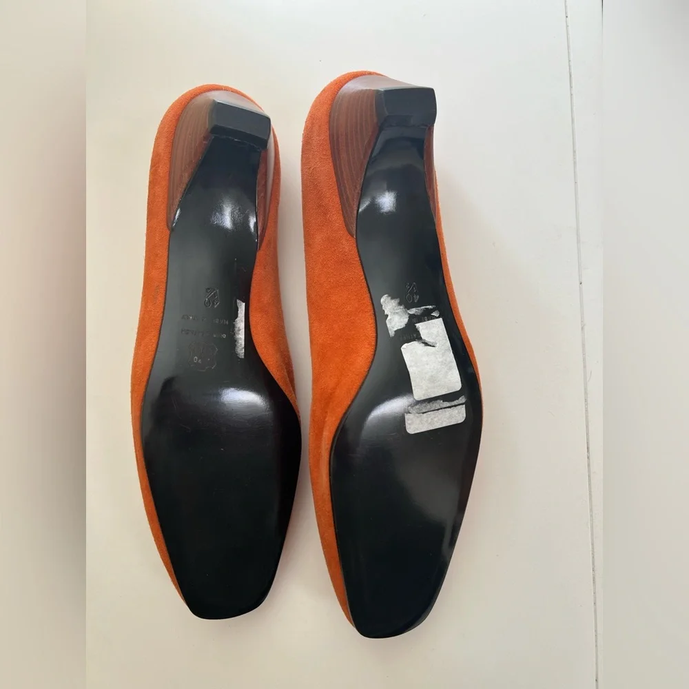 Rene Mancini Paris Orange Suede Women's Loafers - Picture 11 of 11